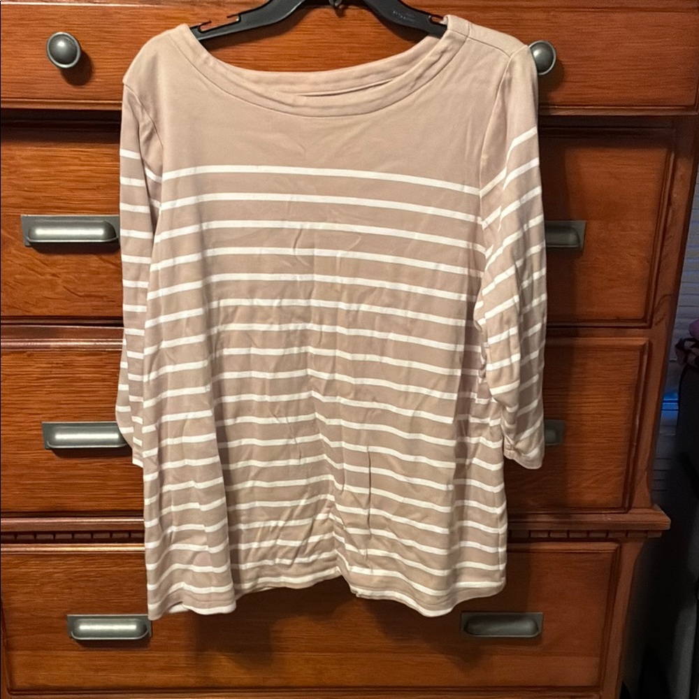 Croft & Barrow Cream 3/4 Sleeve Relaxed Blouse